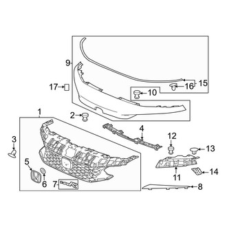 Honda OE - Front Bumper & Grille - Grille & Components (Type R)