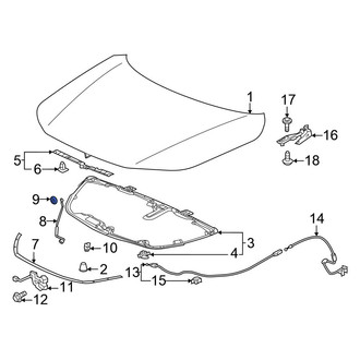 Honda OE - Hood Prop Rod Grommet