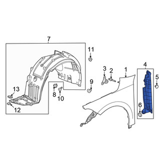 Honda OE - Front Left Fender Filler Panel