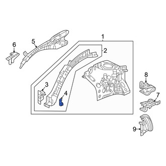 Honda OE - Left Inner Fender Rail Bracket