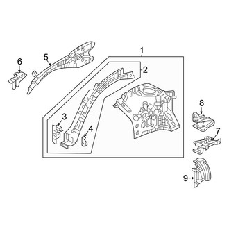 Honda OE - Fender - Structural Components & Rails (Upper Components), (Hatchback)