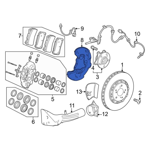 Honda OE 45255T60A01 Front Right Brake Dust Shield