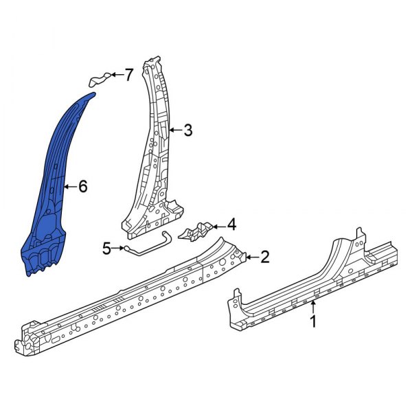 Honda OE 64221T20305ZZ Right Body BPillar