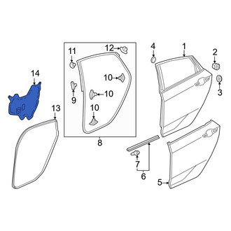 Honda OE - Rear Left Door Water Deflector