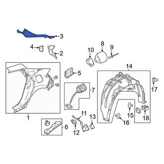 Honda OE - Rear Left Quarter Panel Gutter
