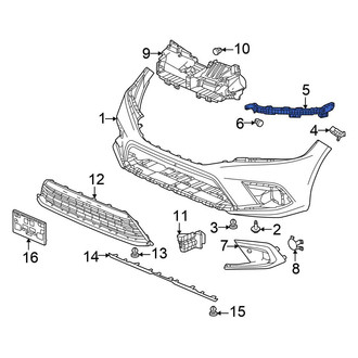 Honda OE - Front Left Bumper Cover Support Rail