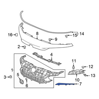 Honda OE - Front Right Grille Molding