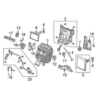 Honda OE - Air Conditioner & Heater - Evaporator & Heater Components (Sedan)