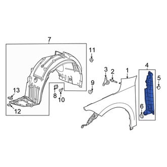 Honda OE - Front Left Fender Filler Panel