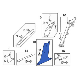 Honda OE - Right Lower Door Pillar Post Trim Set