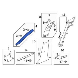 Honda OE - Left Body A-Pillar Trim Panel