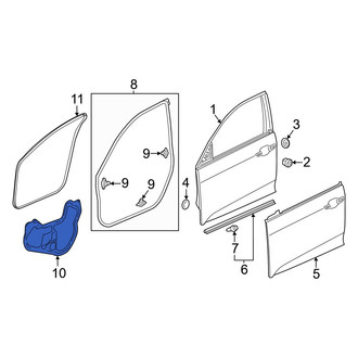 Honda OE - Rear Right Door Water Deflector
