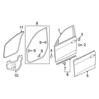 Honda OE - Front Door - Door & Components (Sedan)