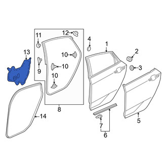 Honda OE - Rear Left Door Water Deflector