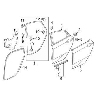 Honda OE - Rear Door - Door & Components (Sedan)