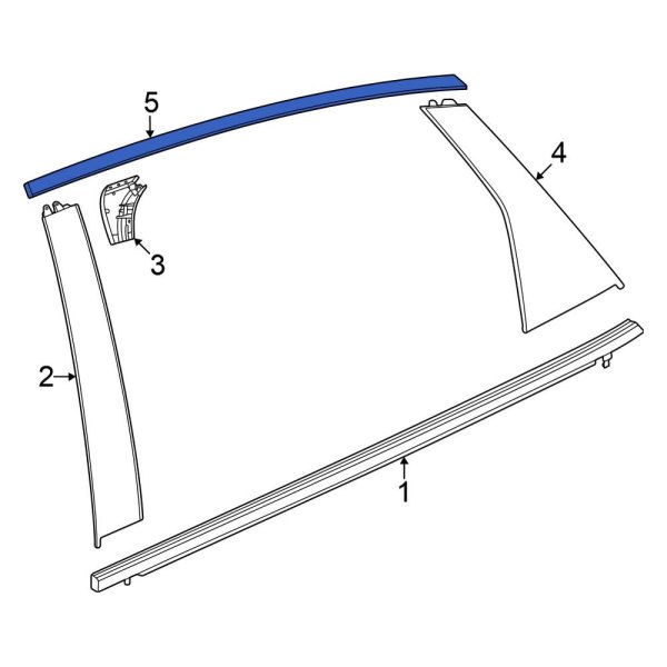 Honda OE 72965T20A01 Rear Left Door Reveal Molding