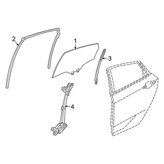Honda OE - Rear Door - Glass & Hardware (Sedan)
