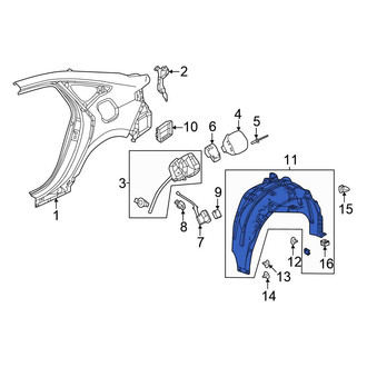 Honda OE - Rear Left Quarter Panel Splash Shield
