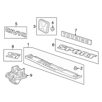 Honda OE - Trunk Lid - Exterior Trim (Sedan)