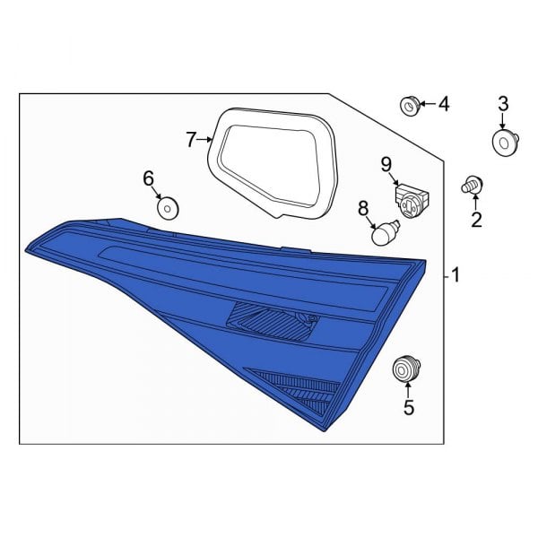 Honda OE 34150T20A01 Rear Right Back Up Light Assembly