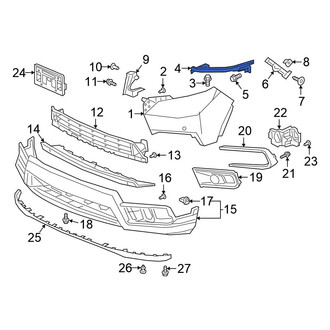 Honda OE - Front Right Bumper Cover Support Rail