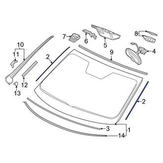 Honda OE - Front Windshield Frame Weatherstrip Seal