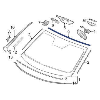 Honda OE - Front Upper Windshield Molding