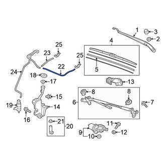 Honda OE - Front Left Windshield Washer Hose