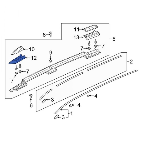 Roof Luggage Carrier Side Rail Insulator