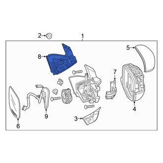 Honda OE - Front Left Door Mirror Base