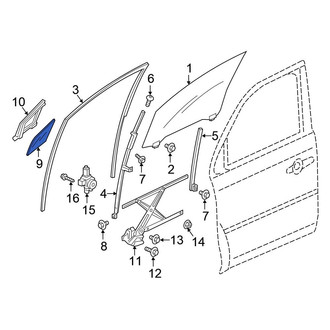 Honda OE - Front Left Vent Window Assembly