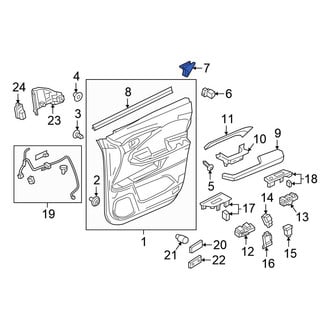 Honda OE - Front Right Door Window Molding