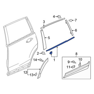 Honda OE - Rear Left Door Belt Molding