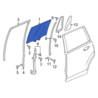 Honda OE - Front Left Door Glass