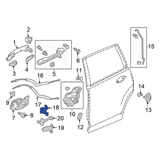 Honda OE - Rear Right Upper Door Hinge