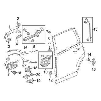 Honda OE - Rear Door - Lock & Hardware
