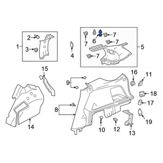 Honda OE - Center Quarter Panel Trim Panel Clip