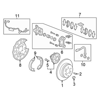 Honda OE - Rear Suspension - Brake Components (AWD)