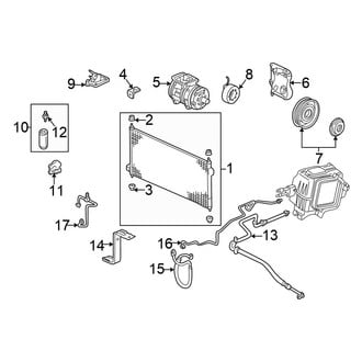 Honda OE - Air Conditioner & Heater - Condenser, Compressor & Lines (Sedan 2.3L)