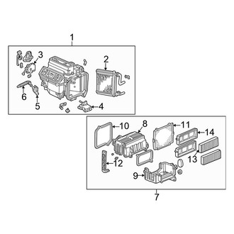 Honda OE - Air Conditioner & Heater - Heater Components (Sedan)