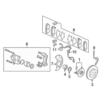 Honda OE - Front Suspension - Brake Components (DX / EX / LX / Value Package Sedan 2.3L)