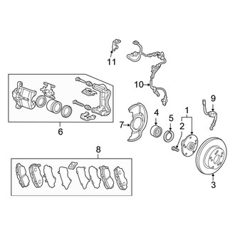 Honda OE - Front Suspension - Brake Components (EX / LX Sedan 3.0L)