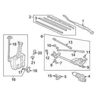 Honda OE - Windshield - Wiper & Washer Components (Sedan)