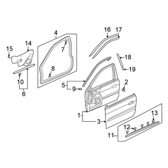Honda OE - Front Door - Door & Components (Sedan)
