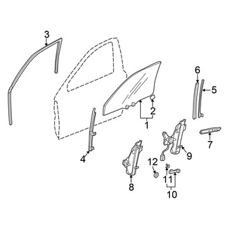 Honda OE - Front Door - Glass & Hardware (Sedan)