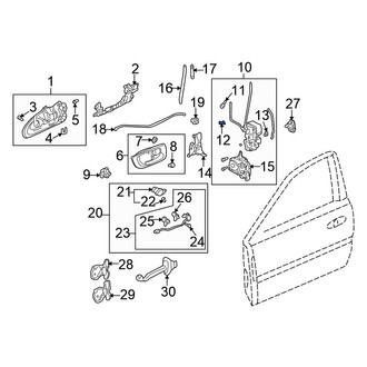 Honda OE - Rear Right Door Lock Rod Clip