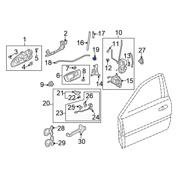 Door Lock Rod Clip