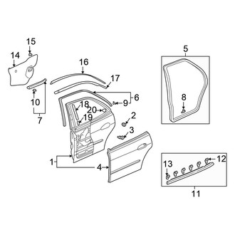 Honda OE - Rear Door - Door & Components (Sedan)