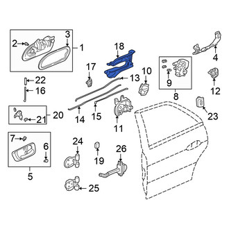 Honda OE - Rear Left Door Lock Rod Bracket
