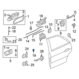 Honda OE - Door Lock Operating Rod Bushing